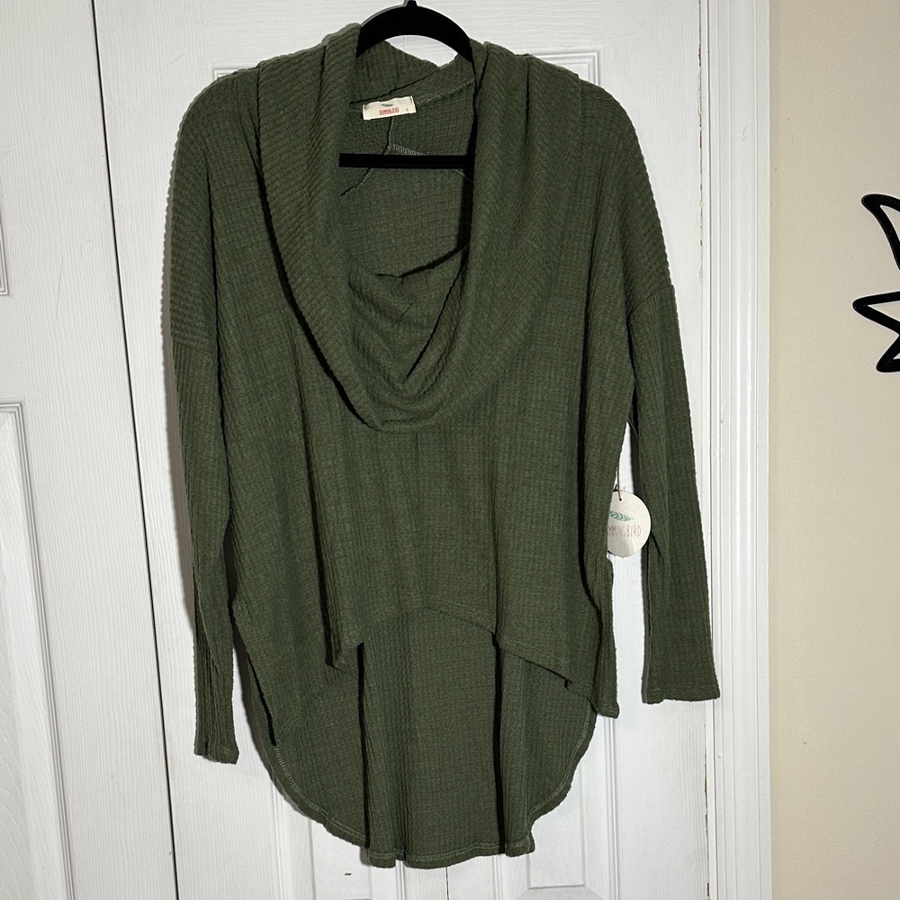 Hummingbird Cowl Neck Sweater